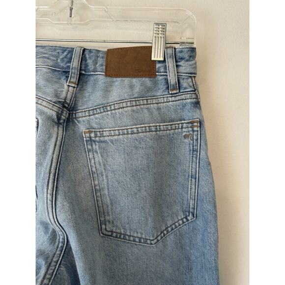 NWD Madewell Petite Curvy 90s Straight Leg Jeans Blue Revoir Wash Ripped Size 23 - Picture 9 of 15
